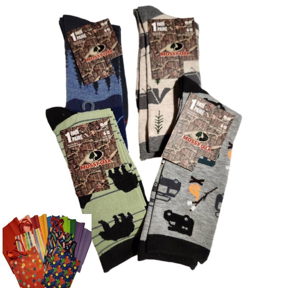 Mossy Oak Set of 4 Mens Crew Socks‎ Novelty Outdoors NWT#